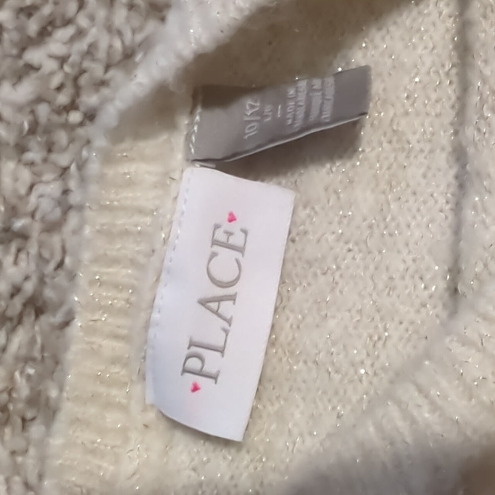 TCP Holiday Sweater Sparkle Glitter Sequin Top Soft Plush Gold Ivory Size M/10 - Picture 3 of 3